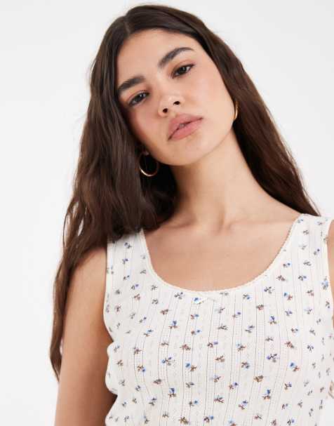 Levi's top à nœud avec imprimé à petites fleurs en blanc - view 1