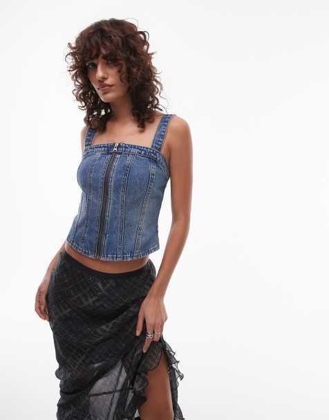 Levi's - Top bustier en jean - Bleu moyen - view 1