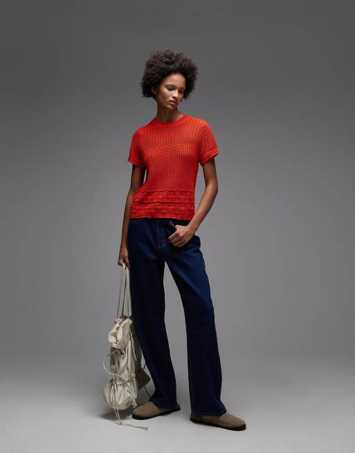 Levi's - Top en maille au crochet - Rouge, 2 de 4