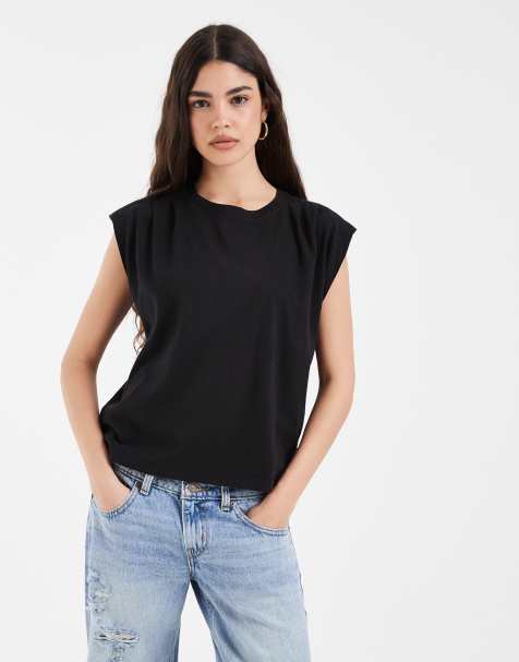 Levi's - Top senza maniche attillato a pieghe nero - view 1