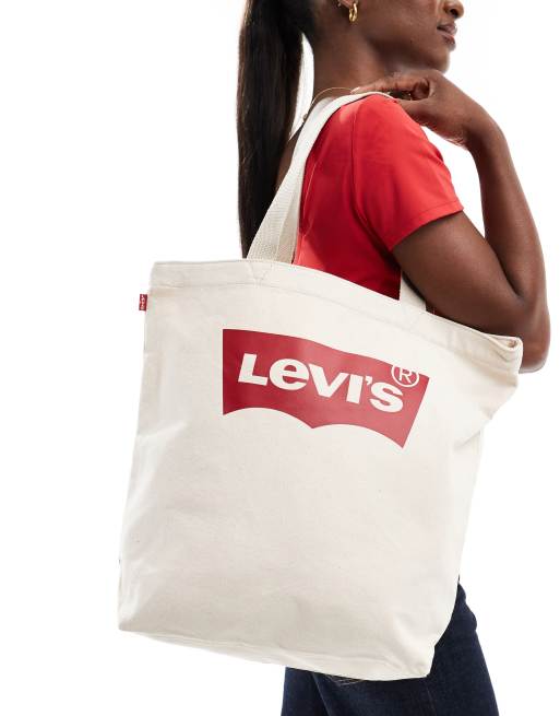Levi's – Torba typu tote w kolorze ecru z logo Batwing