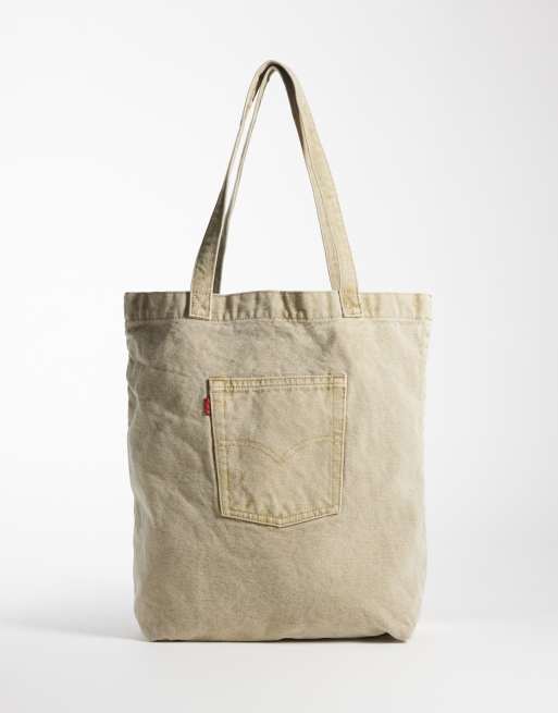 Levi's torba typu tote z denimu w kolorze żółtym, 1 z 4