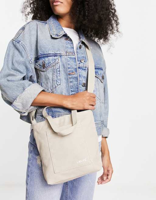 Levi's – Torebka typu tote w kolorze jasnego khaki z małym logo 