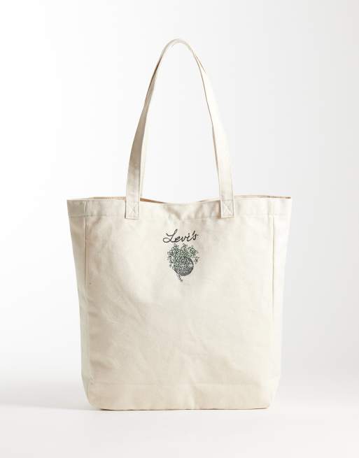 Levi's tote bag con grafica plant per tutti i giorni in stone, 4 di 4