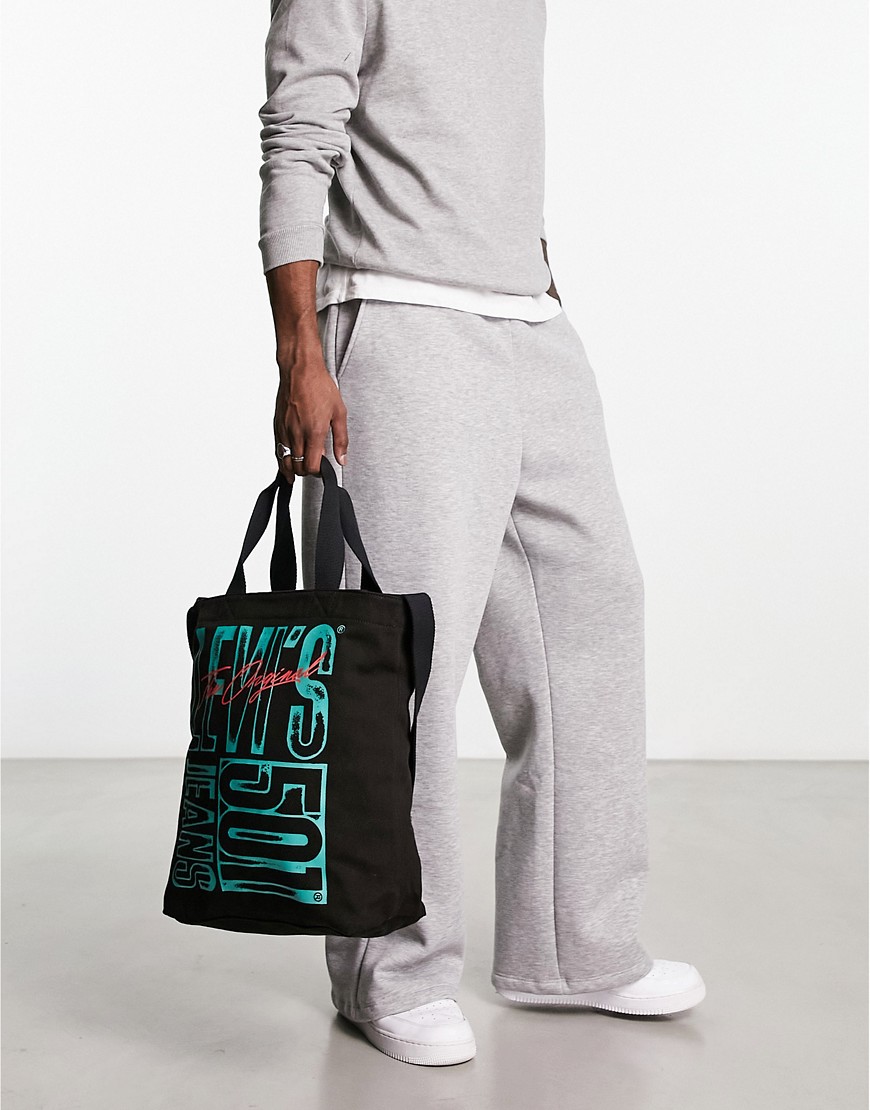 Levi’s tote bag in black with 501 jeans birthday print and logo
