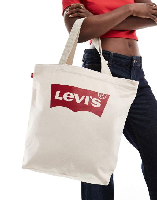 Levi's tote bag with batwing logo in ecru ASOS