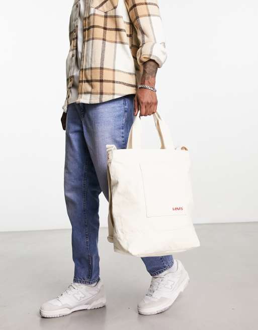 Levi's - Tote met rits en extra, lang hengsel in crème