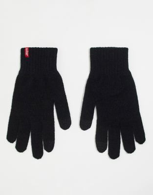 Levi's Levi's touch screen gloves in black with red tab