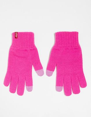 Levi's touch screen gloves in pink