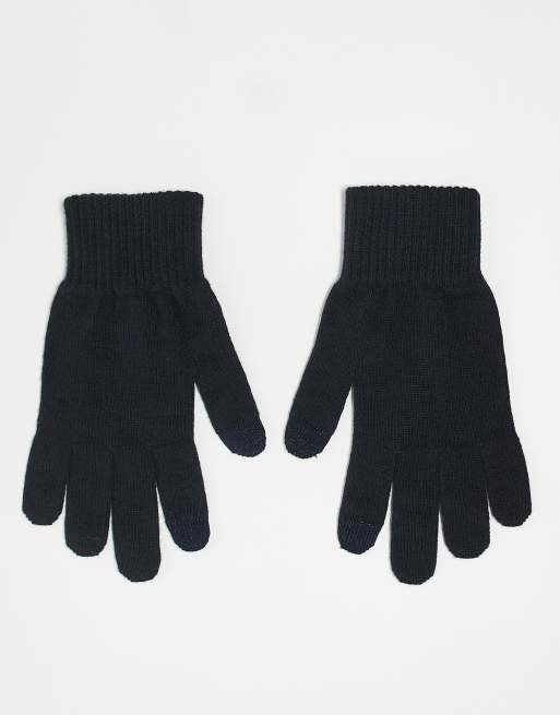 Levi's – Touchscreen-Strickhandschuhe in Marineblau mit Logo-Etikett, 2 von 3