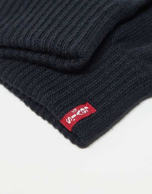 Levi's – Touchscreen-Strickhandschuhe in Marineblau mit Logo-Etikett, 3 von 3