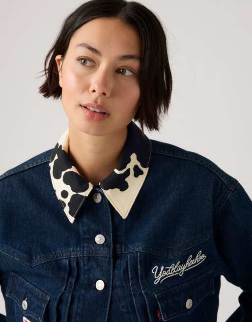 Levi's Toy Story type 3 trucker jacket with cow print collar in indigo co-ord, 2 of 4