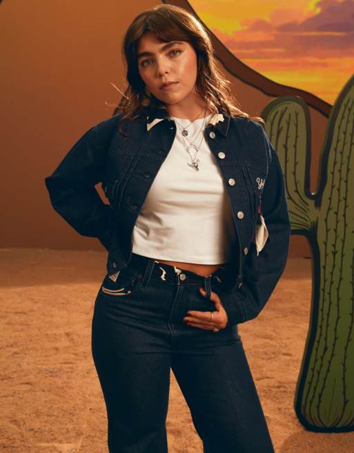 Levi's Toy Story type 3 trucker jacket with cow print collar in indigo co-ord, 4 of 4