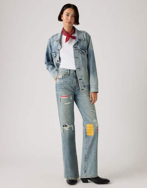 Levi's Toy Story unisex loose straight jeans with patchwork detail in mid wash blue - view 1