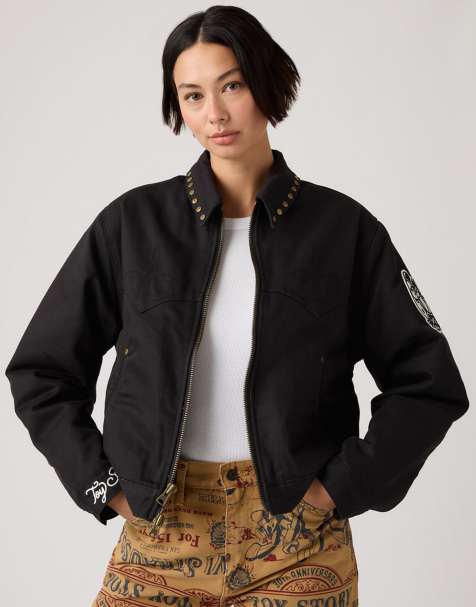 Levi's Toy Story unisex western jacket with chest script in black - view 1