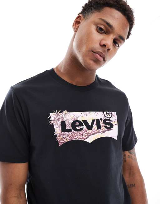 Levi s tropical batwing logo t shirt in black