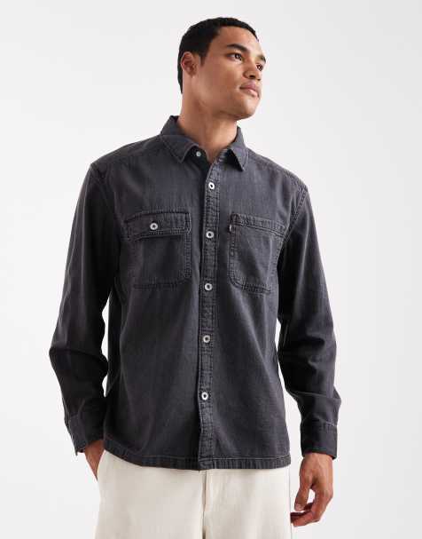 Levi's – Truckee – Bleksvart overshirt i denim och arbetsstil - view 1