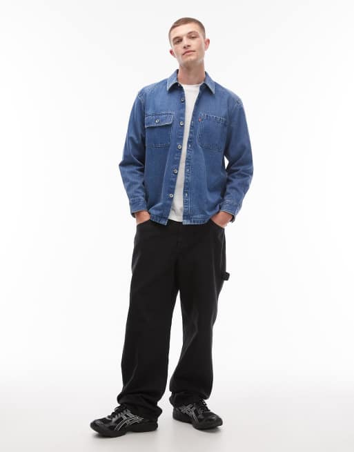 Levi's truckee denim worker overshirt in mid wash, 2 of 5