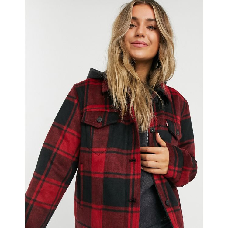 Levi's trucker jacket in red check | ASOS