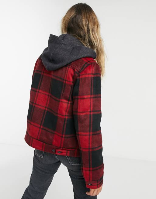 Levis trucker jacket in red check