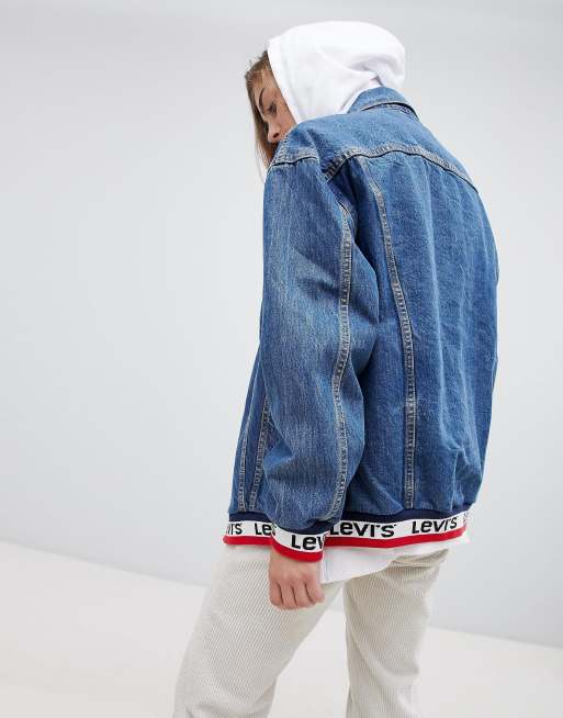 Levis baggy cheap sport tape trucker