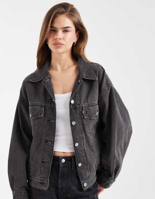 Levi's - Trucker-Jeansjacke im Stil der 90er in Schwarz