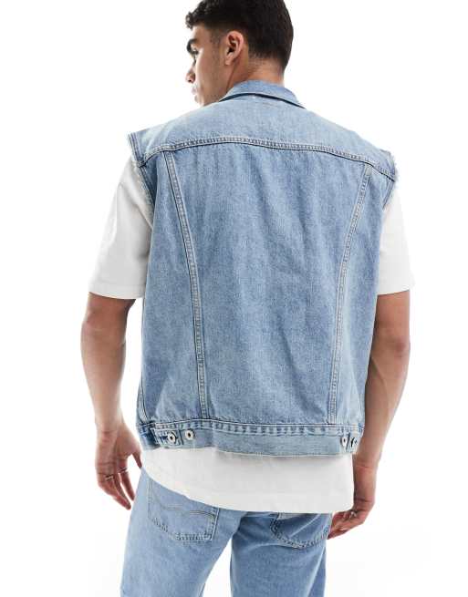 Levi's – Trucker-Jeansweste in heller Waschung mit lockerem