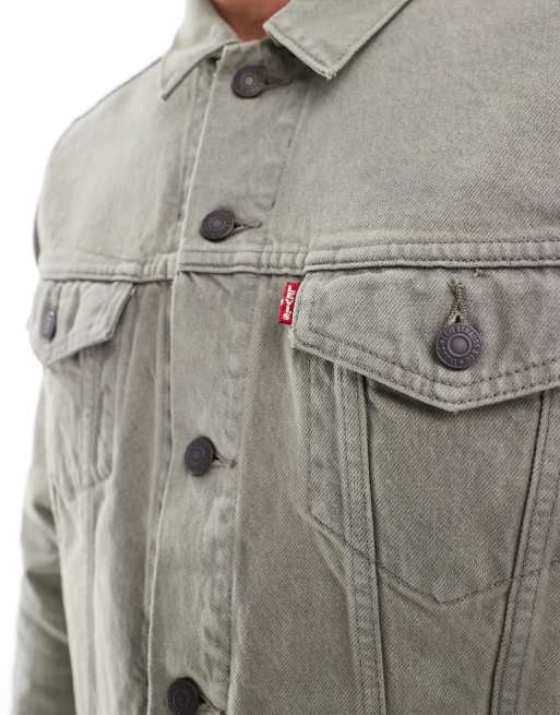 Levi's Trucker Veste en jean surteint Vert ASOS