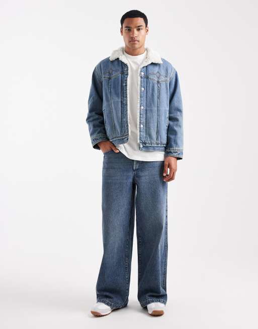 Levi's – Truckerjacke aus Denim in mittlerer Waschung mit Stickerei im Westernstil, 2 von 5