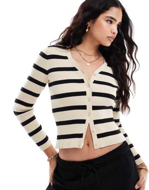 Levi's - Tulip - Gilet ajusté en maille rayée - Beige - view 1