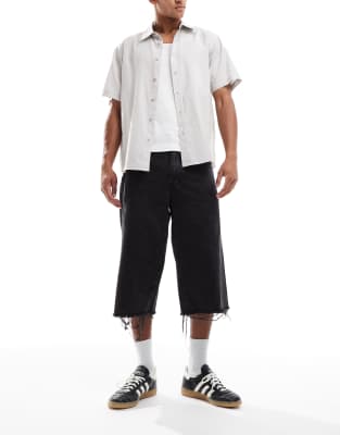 Levi's Twisted Baggy 3/4 Denim Jeans In Black