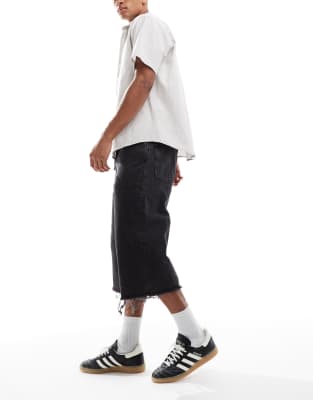Levi's Twisted Baggy 3/4 Denim Jeans In Black