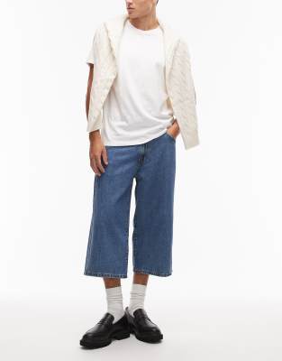 Levi's Twisted Baggy 3/4 Denim Jeans In Blue