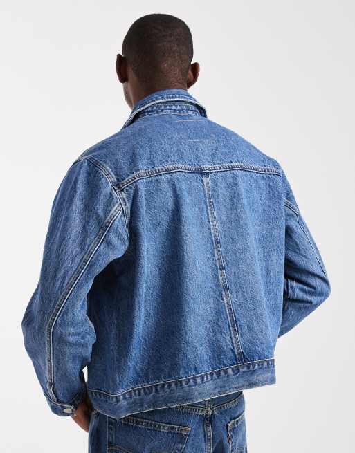 Levi's twisted denim trucker jacket in dark wash | ASOS