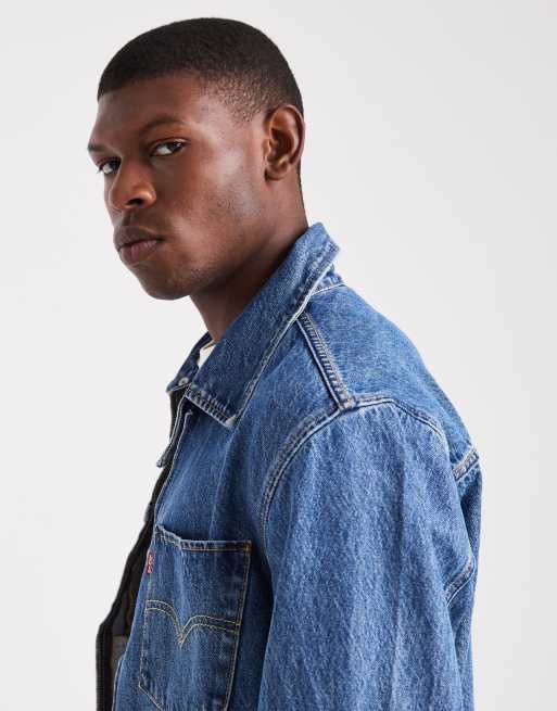 Levi's twisted denim trucker jacket in dark wash, 4 of 5