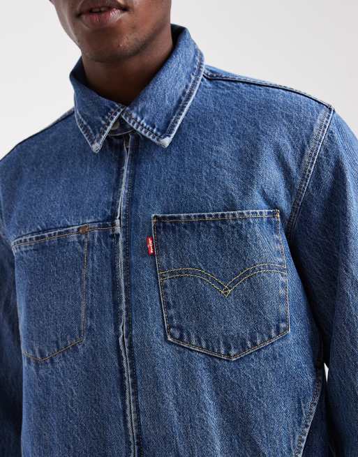 Levi's twisted denim trucker jacket in dark wash | ASOS