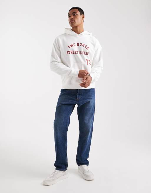 Levi's two horse athletic club cropped hoodie in white ASOS