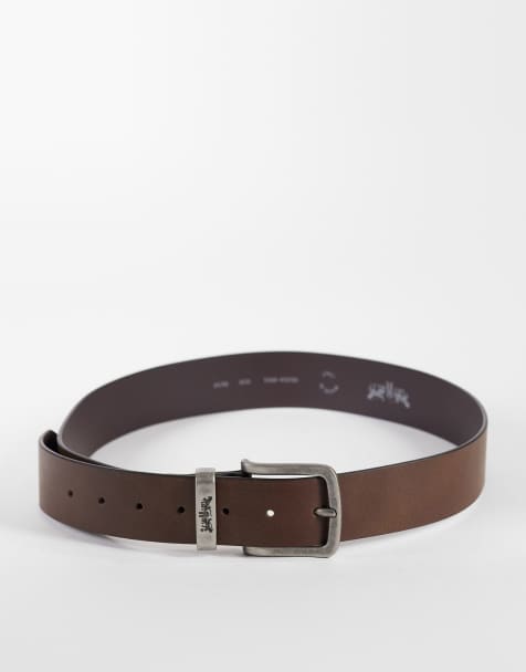 Levi's - Two Horse - Cintura in pelle marrone da 40 mm con passante in metallo - view 1