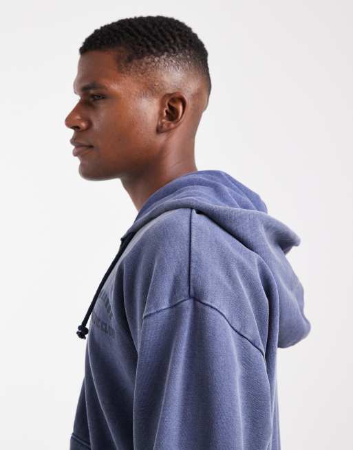Levi's two horse cropped full zip hoodie in mid blue | ASOS