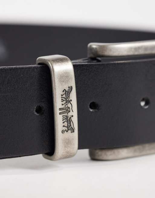 Levi's Two Horse keeper 40mm leather belt in black, 2 of 3