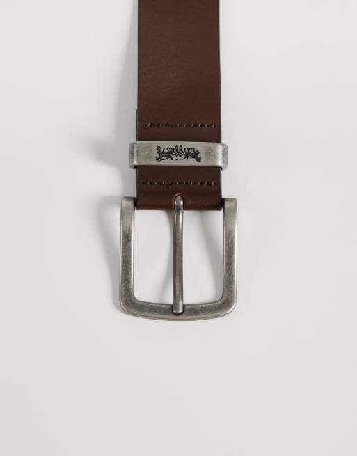 Levi's Two Horse keeper 40mm leather belt in brown, 3 of 3