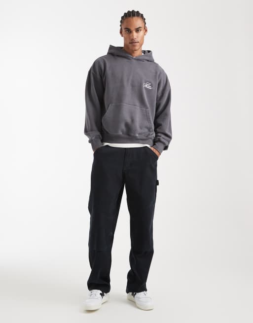 Levi's two horse logo boxy hoodie in dark grey, 2 of 5