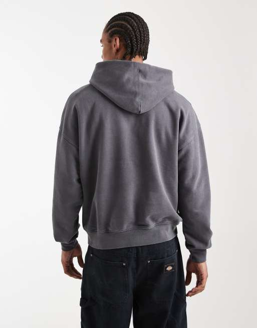 Levi's two horse logo boxy hoodie in dark grey, 3 of 5
