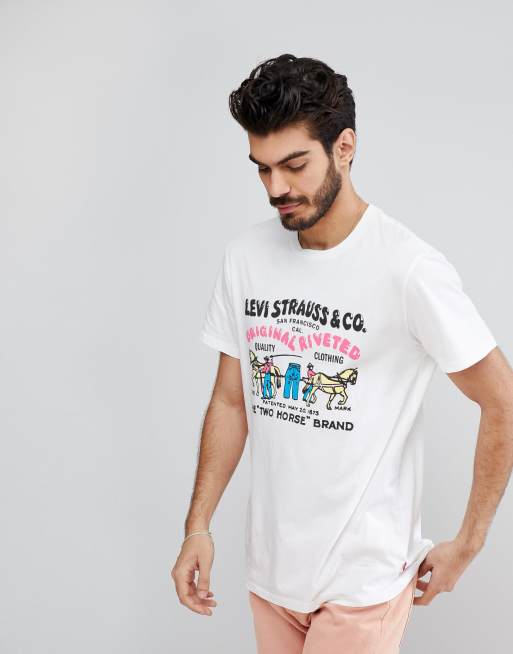 Levi S Two Horse Vintage Logo T Shirt Asos