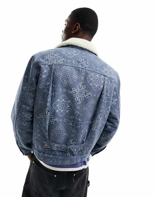 Levi's Type Giacca trucker di jeans blu con finiture in pile