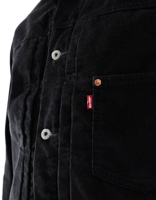 Levi's - Type 1 - Giacca trucker in velluto a coste nera, 3 di 4