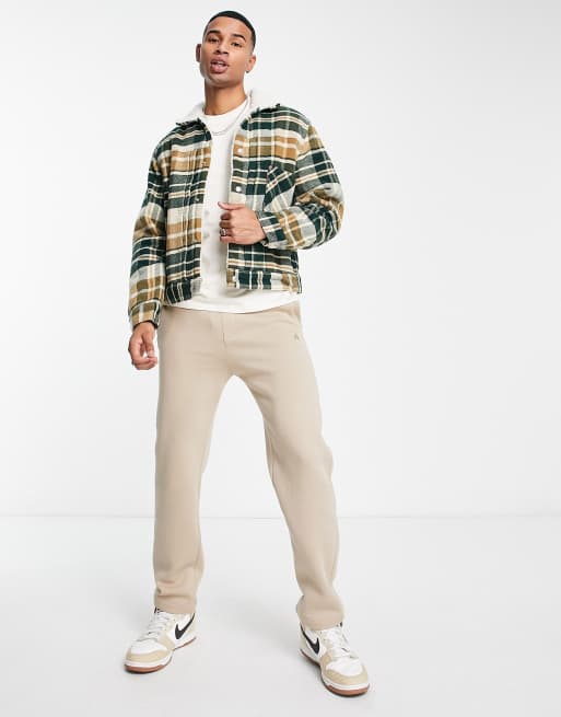 Levi's Type 1 sherpa trucker jacket in check with contrasting collar | ASOS