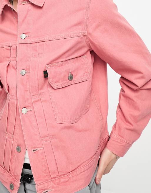 Pink denim jacket levis hot sale