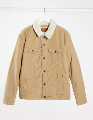 levi's type 3 borg trucker jacket chino cord