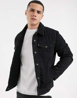 levi trucker jacket black